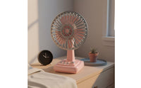 Retro Table Fan 3-Speed Mini Desk Fan Portable for Desktop, Students