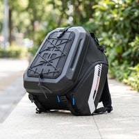Rigid Motorcycle Tail Bag with Straps Molded Motorcycle Rear Seat Bag Textured Rectangular for Motorcyclists, Riders, Commuters, Touring, Road Trips, Commuting