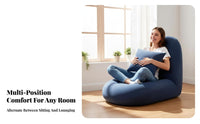 Adjustable Backrest Lounger Foldable Design Floor Chair Multi-Functional Comfortable Feel for Young Adults, Console Users