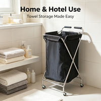 3-Tier Metal Rolling Towel Rack Cart for Salon, Hotel, Gym