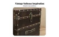 Stacked Luggage Nightstand Vintage Design Bedside Storage Cabinet for Homeowners