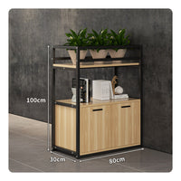 Freestanding Divider Shelf Decorative Office Partition Cabinet Space-Saving Storage Cabinet with Planter for Interior Designers, Restaurant, Workspace