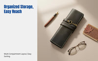 Retro Artistic Pen Roll, Genuine Leather, Premium Cowhide, Multi-Functional Organizer