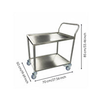 Anti-Static Laboratory Instrument Trolley High Load Capacity 2-Tier Stainless Steel Trolley Quiet Casters Heavy Duty Tool Trolley Long-Lasting for Workshop, Warehouse, Kitchen