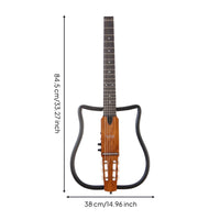 Folding Guitar Roasted Maple No-Headstock Guitar Foldable for Journeyers, Students, Practice