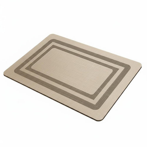 Diatom Mud Bath Mat Rectangular Home Accessory Printed Line Pattern for Doorway