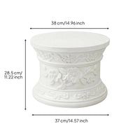 Roman Column Planter Carved Relief Pedestal Planter Pot Ornamental Detailing Ornate Flower Pot for Courtyard