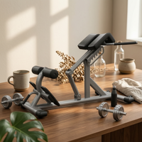 Back Extension Bench Slanted Support Adjustable Back Extension Bench Foam Pads Roman Chair for Floor Use