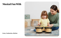 Bongo Drum Set Natural Skin Drumhead 6 and 7 Inch Bongo Drums Educational