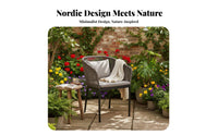 4 Pieces 4-Piece Woven Sofa Set Weather-Resistant 4-Piece Seating Arrangement Water Thick pads for Patio, waterside