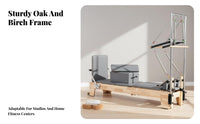 5 Pieces Pilates Reformer Workout Structure Combo Solid Wood Frame Wooden Workout Structure Reformer Full Body Workout Wooden Pilates Studio Equipment