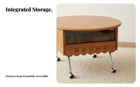 Petal-Shaped Lift-Top Table Strong and Stable Sofa Side Table Easy to Assemble