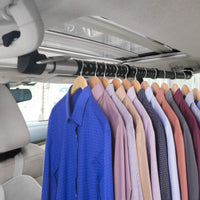 Telescopic Car Clothes Hanger Rod Perforated Car Clothes Hanger Bar Hooked Ends Telescopic Garment Rack