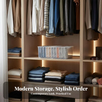Pants Divider Box transparent Clothing Organizer Space-Saving for Closet, Drawer