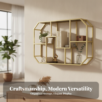 Wall-Mounted Display Shelf Nordic Design Wire Frame Floating Shelf Multi-Functional Minimalist Design for Renters, Study