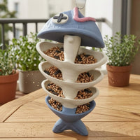 Fishbone Bird Feeder Lightweight Tiered Bird Feeder Weather-Resistant