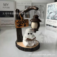 Cute Ghost Reading Lantern Halloween Decoration