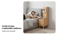 Slim Multi-Drawer Nightstand Modern Minimalist and Design Bedside Table Space-Saving Design Long-Lastinging Construction