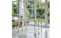 Expandable Clothes Drying Rack with Wheels Telescopic Clothes Drying Rack with Casters Collapsible Space-Saving for Families, Balcony