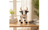 Cow Stuffed Animal Toy Standing Stuffed Cow Realistic Lifelike for Children, Playroom, Preschool