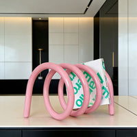 Desktop Book Rack Sculptural Spiral Loop Rack Modern Minimalist Design