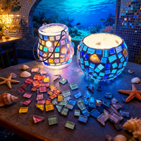 200g Hand-Painted Mosaic DIY Material Striped Irregular Multicolor Crystal Glass Stones