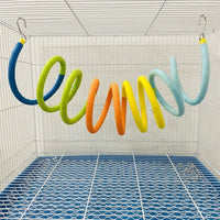 Parrot Toy Spiral Perch, Colorful Bird Swing and Tunnel for Avian Enrichment, Small Bird Toy Hideaway for Adult Animal Cage Decor Fun