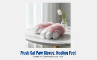 Plush Feline Paw Gloves, Cosplay Costume, Cute Creature Paw, Open Finger