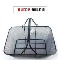 Bicycle Mesh Basket Iron Folding Bike Front Handlebar Basket