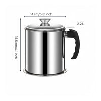 Strainer Pot Easy to Clean Stainless Steel Oil Filter Pot for Frying