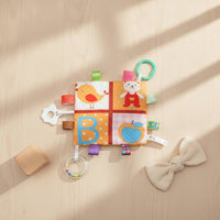 Baby Cloth Toy with Teether Textured Soft Toy with Sensory Tags Bright for Babies, Crib, Stroller