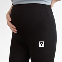 Maternity Leggings with Elastic Waist for Summer Comfort, Lightweight Cropped Trousers for Gym and Loungewear