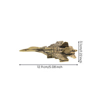 Brass Airplane Figurine Collectible Brass Fighter Jet Decorative Metal Aircraft Ornament for Aviation Fans, Aviation Enthusiasts, Desk, Bookshelf