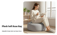 Round Pouf Ottoman Soft & Comfortable Soft Seat Chair Lightweight & Portable Versatile Use for Students, Small Areas