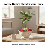 Metal Fruit Strainer Rust-Resistant Kitchen Draining Basket Perforated Food Basket Versatile Draining Bowl with Handles