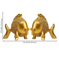 Golden fishing Figurines Textured Figurine Raised Fins Home Decor