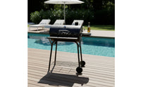 Briquette Barbecue Grill Black Briquette Grill with Lid Freestanding for Families, Backyard, Patio