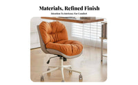 Upholstered Caster Chair Height Adjustable Upholstered Rolling Chair 360-Degree rotate Minimalist Design for Study Room, Bedroom