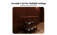 Multi-Function 3 Tier Rolling Cart Versatile Use 3-Tier Food Service Cart Large Capacity Collapsible Kitchen Trolley Easy to Clean for Hotel Personnel, Homeowners, Apartment Dwellers, KTV, Beauty Salon, Home, Living Room