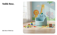 creatureShaped Mini Sofa Cartoon Design Upholstered Single-Seat Couch Sturdy Build Firm Density Foam Filling for Children