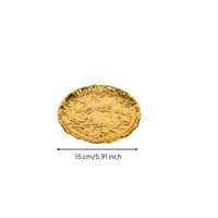 Round Metal Tray with Gold Finish Luxurious Hammered Metal Tray Modern Serving Platter Portable for Home Decorators, Coffee Table