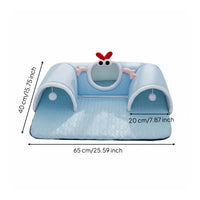 Feline Tunnel Bed Breathable Foldable Pet Tunnel Bed Soft Cushion