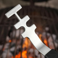 Grill Grate Lifter Black Handle Grill Lifting Tool Polished Metal Finish