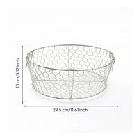 Stainless Steel Colander with Feet Handwoven Colander with Resting Feet Lightweight Wire Mesh Basket for Kitchen Sink, Countertop, Pantry