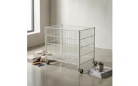 Vertical Supports Wire Storage Trolley Open Top Metal Storage Trolley Easy Mobility Home Organizer Anti-Rust for Garden