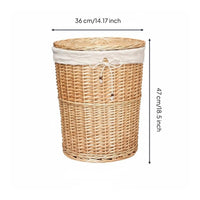 Wicker Laundry Hamper with Lid Large Capacity Wicker Storage Bin for Bedroom