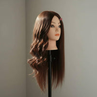 Heat Stylable Hairdressing Training Head Stand Included Hairstyling Practice Head Reusable for Hairstylists