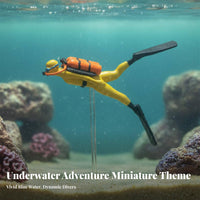 1:64 Scale Diver Figure DIY Sand Table Layout Micro Landscape People Model