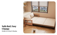 Multi-Functional Pull-extendable Sleeper Sofa with Storage Space-Saving Pull-extendable Sleeper with Storage sturdy Wood Frame transformable Couch Easy Conversion for Apartment Dwellers, Homeowners, Families, Small Spaces, Living Room, Office