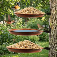 Bird Bath and Wall Mounted Bird Feeder, Wildlife Feeder with Railing Clamp, Modern Minimalist Geometric Shape for Outdoor Garden Decor Use